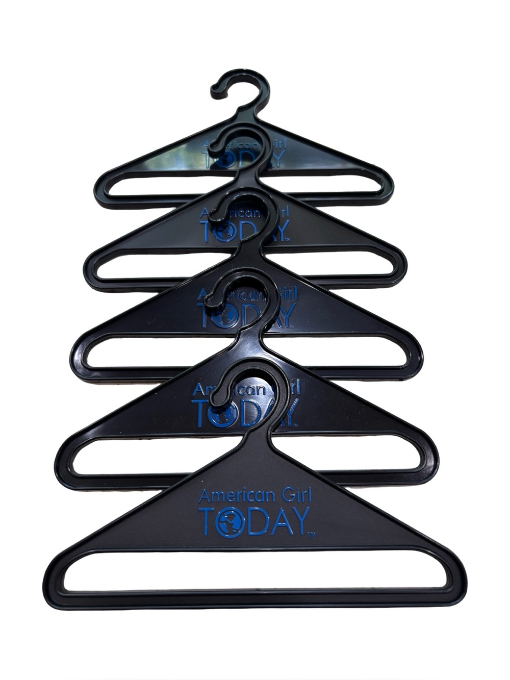 American Girl Today Black Doll Hangers with Blue‎ Logo - Set of 5